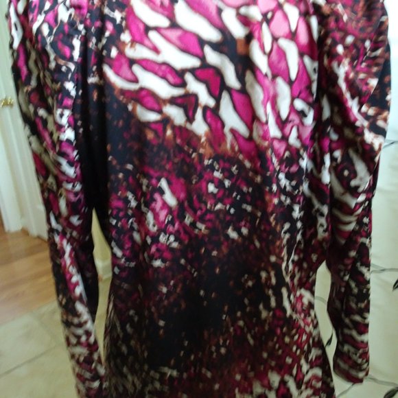 Worthington Women's Size PXL Wine/Black Abstract Print-3/4 Sleeves-NEW - Picture 4 of 9